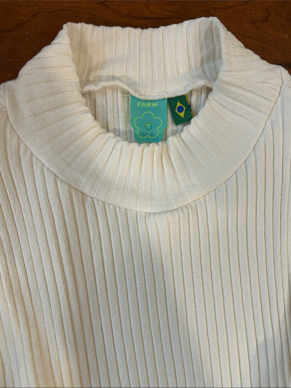 Farm Rio Ribbed Mock Neck Crop Top - Picture 3 of 3